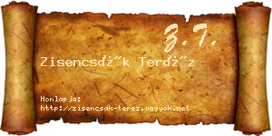 Zisencsák Teréz névjegykártya